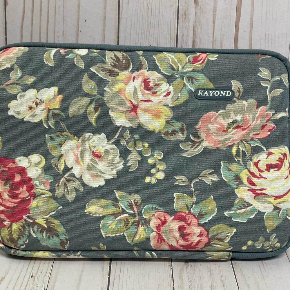 Water-Resistant Canvas 11.6 Inch Laptop Tablet Sleeve Case Blue Water Hyacinth